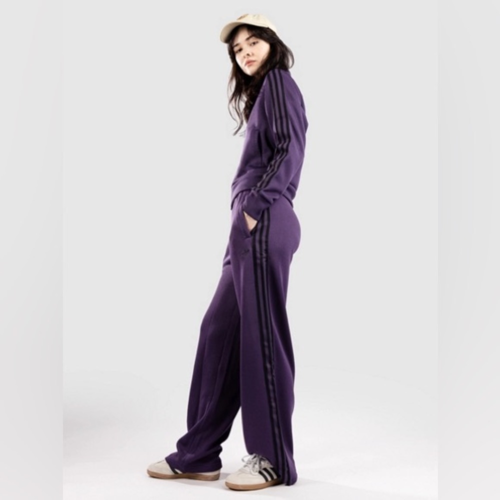 Adidas Women's Purple Firebird Wide-Leg Pants - Picture 3 of 12